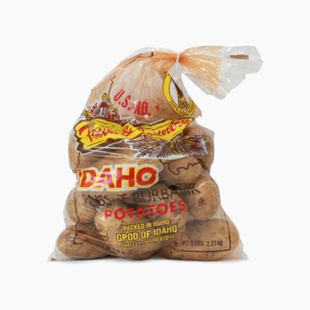 Idaho Russet Burbank Potatoes 5 lb mesh bag on white background
