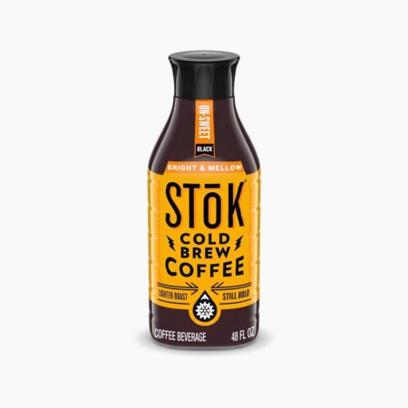 STōK Cold Brew Coffee Bright & Mellow 48 fl oz black bottle on white background