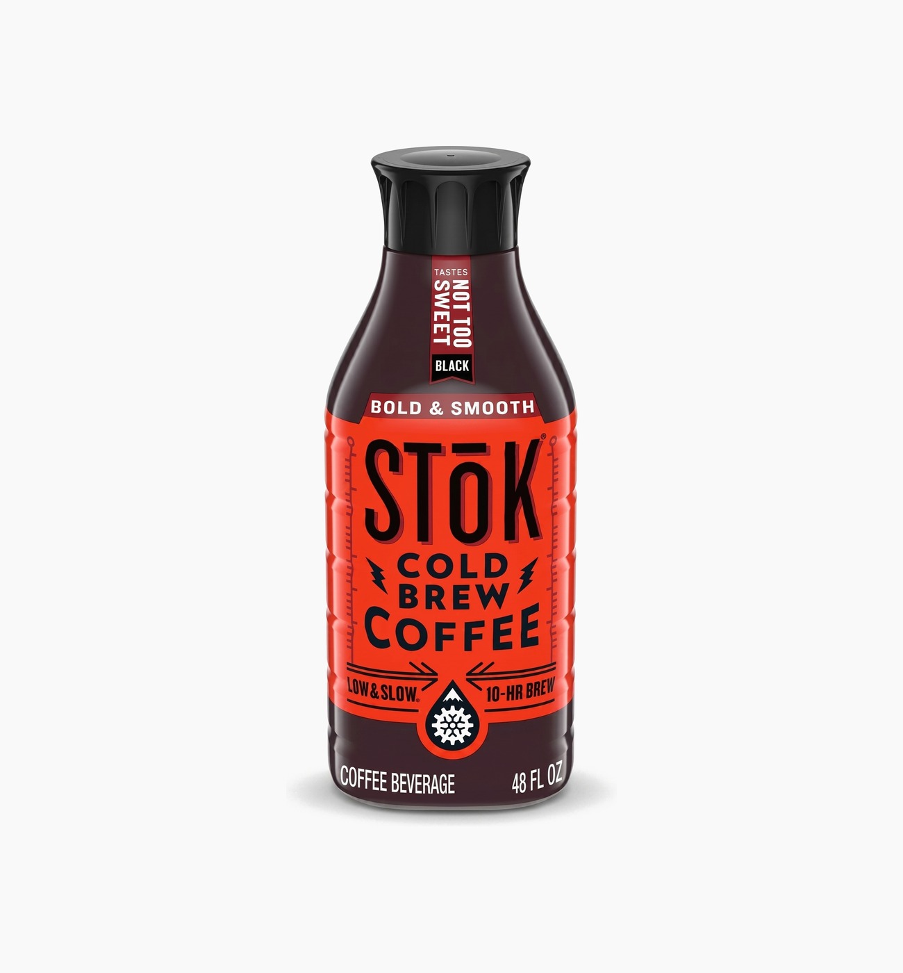 STōK Cold Brew Coffee Bold & Smooth STōK Cold Brew Coffee Bold & Smooth 48 fl oz black bottle on white background