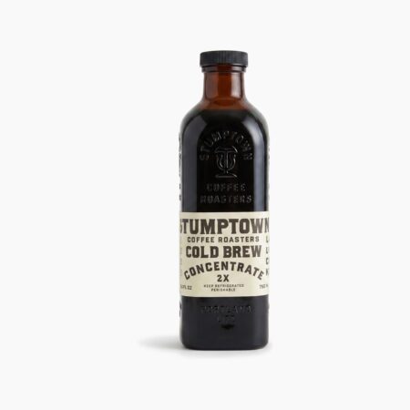 Stumptown Cold Brew Coffee Concentrate 32 fl oz amber glass bottle on white background
