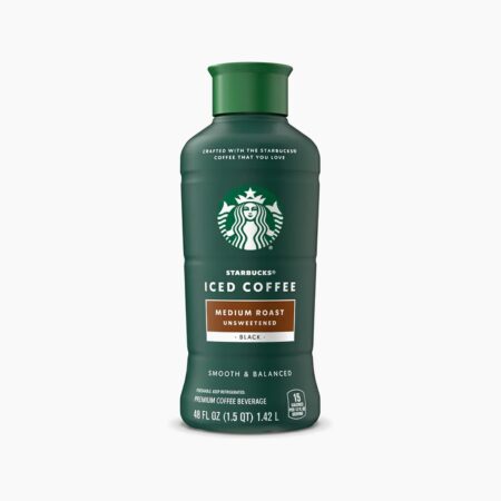 Starbucks Iced Coffee Medium Roast Unsweetened 48 fl oz bottle on white background