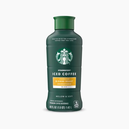 Starbucks Iced Coffee Blonde Roast Unsweetened 48 fl oz bottle on white background